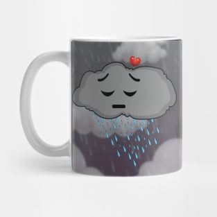 Fantasy Raining Cloud And Sad Mug